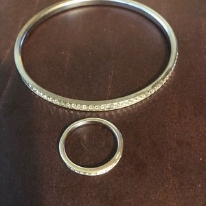 swarovski crystal bangle and ring set